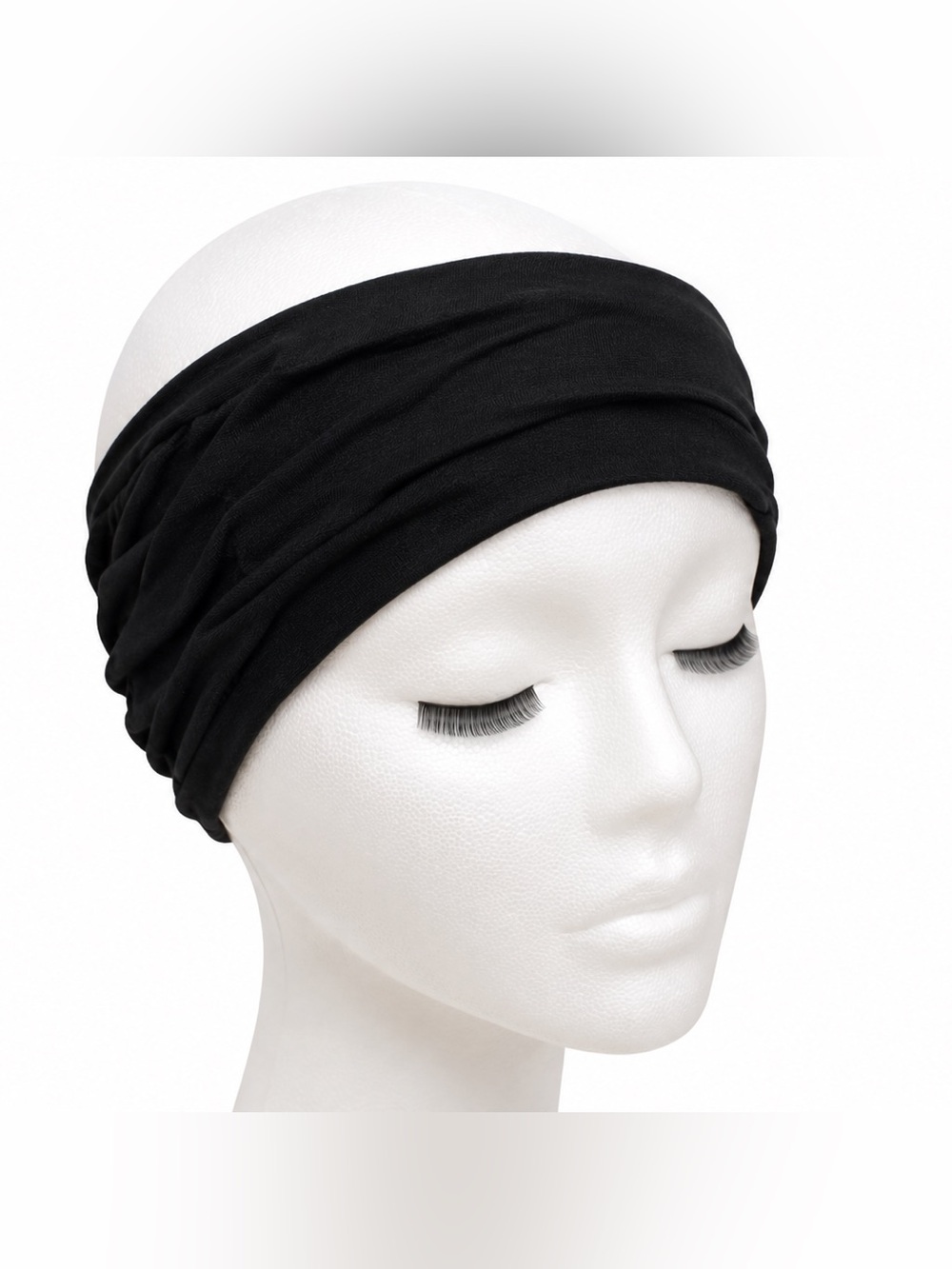 Black Wide Stretch Headband for Women
